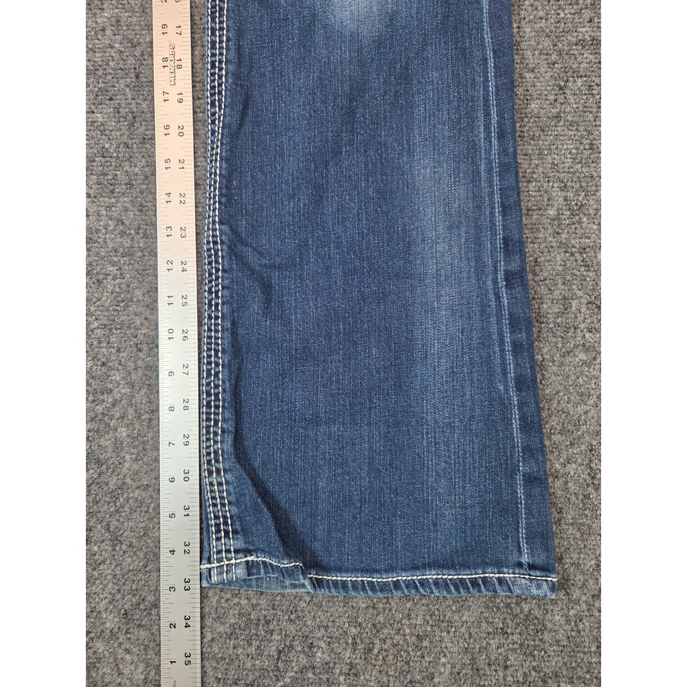 Maurices Premium Bootcut Jeans Womens 18 Long Blue Embellished Pockets - Picture 6 of 9